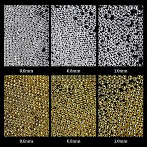 Perles de caviar en métal de tailles variées, breloques en acier doré, argenté et or rose pour nail art 3D - Product Image 3