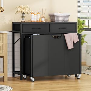 Giặt SORTER cán cản trở với 2 ngăn kéo 2-Tone Top bảng điều chỉnh cho phòng giặt Tổ Chức Phòng tắm giặt giỏ tổ chức - Product Image 2