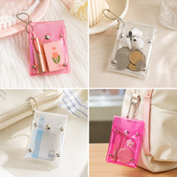 Dompet Kartu Wanita Transparan Tahan Air Bahan PVC, Tempat Kartu Bisnis Pria, Tas Kartu Kredit, Dompet Mini Kartu Identitas, Dompet Koin Wanita