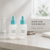 Flacons vides en verre cylindriques avec compte-gouttes pour cosmétiques, vernis à ongles, huiles corporelles et huiles essentielles, 20ml, 30ml, 50ml, 60ml, 80ml, sérigraphiés