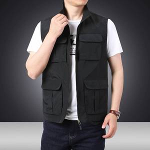 Military Green Multi-pocket Work Vest Thin Polyester Unisex Fishing Photography Vest For Outdoor Use - Product Image 2