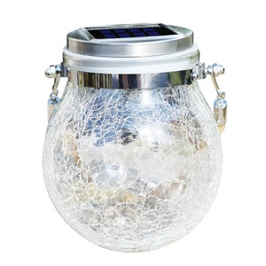 Lámpara Solar de Jardín con Frasco de Vidrio Agrietado, 20 LED, Colgante, Resistente al Agua, Decoración para Patio Exterior - Product Image 5