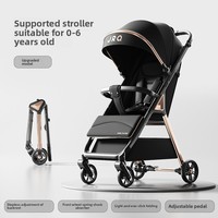 Poussette bébé pliable 3-en-1 avec poignée réglable en hauteur, design simple et fonctionnalités portables pour l'apprentissage