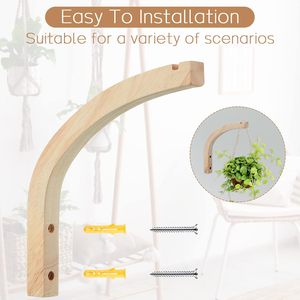 Crochet mural pour plantes Crochets de suspension en bois Crochet mural pour plantes Supports d'intérieur et d'extérieur (couleur bois) - Product Image 5