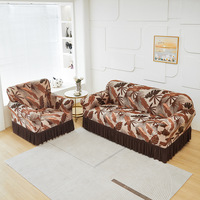 Housse de canapé en polyester unie imprimée, anti-rayures, anti-poussière, décorative, pour salon