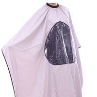 Cape de Salon Professionnelle Imperméable avec Fenêtre de Visualisation Transparente pour la Coupe et la Coloration des Cheveux