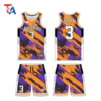 Uniformes de basket-ball respirants design à séchage rapide design personnalisé vente en gros en stock maillot de basket-ball pour hommes