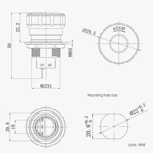 Acil durdurma düğmesi Start Stop buton 22mm <span class=keywords><strong>Push</strong></span> kilit döner sıfırlama 1noip67 Ip67 su geçirmez E durdurma anahtarları - Product Image 4