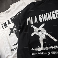 T-shirt personnalisé Slim Fit T-shirt à col rond en coton uni vierge T-shirt Streetwear à impression numérique Anime de haute qualité à épaules tombantes