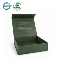 Boîte à rabat magnétique vert foncé mat de qualité supérieure, boîte cadeau d'entreprise en carton rigide pliable, écologique et luxueuse