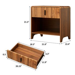 <span class=keywords><strong>Table</strong></span> de chevet Mid-Century 2026, <span class=keywords><strong>table</strong></span> de chevet cannelée <span class=keywords><strong>avec</strong></span> tiroir pour chambre à coucher/salon - Product Image 2