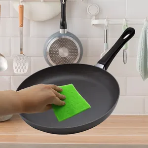 绿色厨房清洁彩色尼龙百洁布餐具擦洗器中国清洁垫和清洁工具