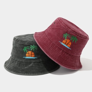 Nuovo Cappello da Sole Retrò con Ricamo 3D 100% Cotone Stile <span class=keywords><strong>Pescatore</strong></span> con Palma da Cocco Accessorio Sportivo Estivo per Protezione Solare - Product Image 3