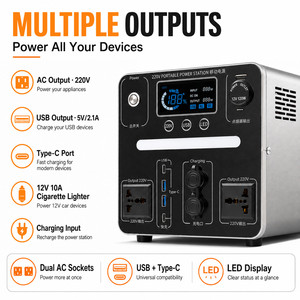 Stazione di Alimentazione Portatile a Onda Sinusoidale Pura da 800W con Presa AC e Uscita USB, Alimentazione 12V DC per Campeggio e Viaggi all'Aperto - Product Image 2