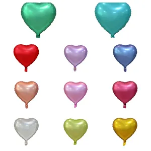 EN71 Standard 18inch Metallic Color Foil Balloons China Manufacturers Customized Purple Heart Shaped Wedding Balloons For Party