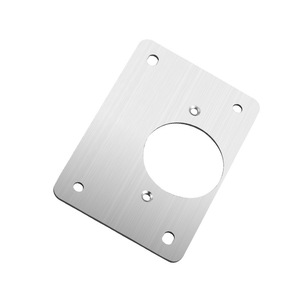 Panel de reparación de bisagras de puerta de gabinete de acero inoxidable, placa de fijación reforzada de 5 orificios para reparación de puertas de madera, diseño industrial - Product Image 1