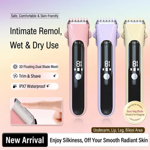 <span class=keywords><strong>Rasoir</strong></span> électrique indolore pour femme, tondeuse bikini professionnelle à double tête, épilateur féminin avec écran numérique LED intelligent - Product Image 1