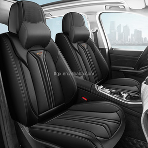 Coprisedili in Pelle Nappa <span class=keywords><strong>Nera</strong></span> per Volkswagen Arteon Atlas Taos Tharu <span class=keywords><strong>T</strong></span>-<span class=keywords><strong>Roc</strong></span>, Anti-Macchia, Miglioramento Interni per Guida Quotidiana - Product Image 2
