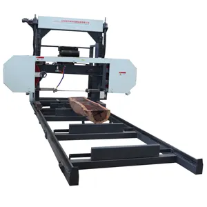 Horizontal band industrial sawing square logs saw wood cutting machine