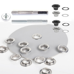 100 Set di <span class=keywords><strong>Occhielli</strong></span> Rotondi in Acciaio Inox Senza Nichel 5/6/8/10mm per Riparazione Artigianale di Pelle, Scarpe, Borse e Accessori - Product Image 1