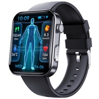 Reloj inteligente cuadrado con detección de frecuencia cardíaca durante todo el día, alarma de llamada de emergencia SOS, pantalla IPS 4G IP68, Protocolo IOS de silicona de 1,3 pulgadas