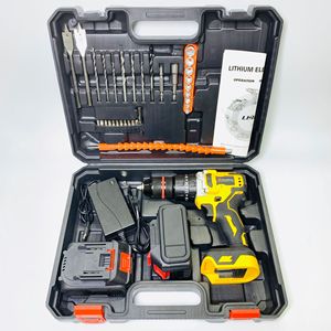 <b>Set</b> of 35pcs 13mm Brushless Lithium Impact Drill Portable Cordless <b>Torque</b> Screwdriver Combination Tool Kit Yellow MTG02 - Product Image 2