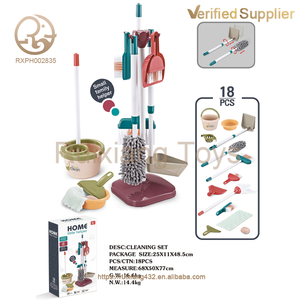 卸売18点プラスチック製ごっこ遊びお掃除ツールセット新デザインおもちゃハウスキーピングツール子供向け - Product Image 5