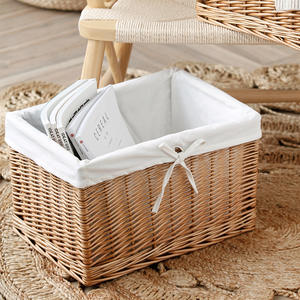 Paniers de rangement en osier de grande taille pour bureau, paniers de rangement en tissu pour articles divers, livres, collations et jouets - Product Image 3