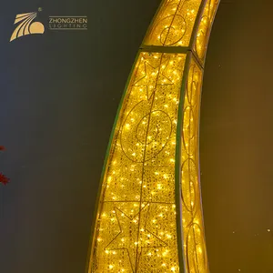 节日圣诞节日商场装饰展示3d星拱门图案灯饰