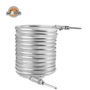 2021 Terbaru Stainless Steel Wortel Penukar Panas Wort Chiller dengan Weldless Selang Konektor & PVC Tabung Luar Counterflow Chiller