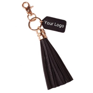 Porte-clés à pompon en cuir PU personnalisé vierge avec monogramme pour cadeaux promotionnels – Vente en gros - Product Image 5