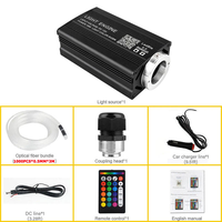 Kit d'éclairage LED à fibre optique RSPOF 1000 pièces 0,5 mm pour ciel étoilé de voiture, IP65 16W RGBW, avec moteur et télécommande via application, intensité réglable
