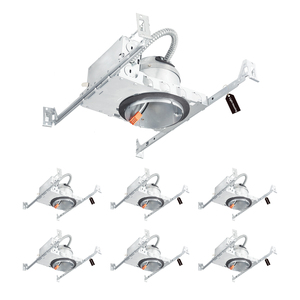 Moderna Luminaria LED Empotrable Hermética con Clasificación IC de 4\" y 6\", Carcasa Empotrada para Nueva Construcción, para Uso en Interiores - Product Image 1