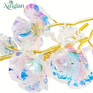 Blanc Artificiel 24K Rose Fleur Réaliste Faux Rose pour la Fête des Mères Thanksgiving Saint Valentin Fille Fête D'anniversaire Déco - Product Image 4