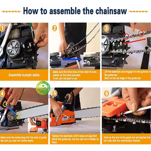Portable 52cc <b>Gasoline</b> Chain Saw with Spare Parts Power Tools Featuring Quality Engine Motor Gear Gearbox - Product Image 4