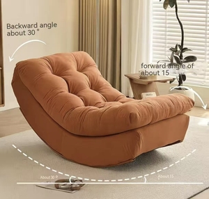 Moon Chair Recliner <strong>Sofa</strong> One Seat <strong>Sofa</strong> Chair with Rocking <strong>Footstool</strong> Sponge Filled Modern <strong>Sofa</strong> <strong>Bed</strong> for Living Room &amp; Balcony - Product Image 4