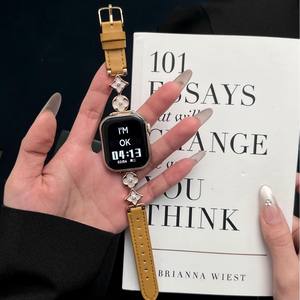 Bracelet de montre en cuir souple Upro Fashion pour Apple Watch 45mm 44mm 42mm 41mm, style bijoux, bracelet pour femme - Product Image 3