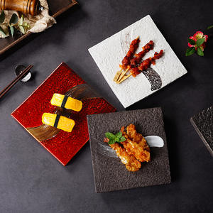 Plato Cuadrado de Porcelana Japandi para <span class=keywords><strong>Sushi</strong></span>, Estilo Icono Similar, con Acabado Bajo Esmalte, Apto para Lavavajillas, Uso Comercial, Fiestas y Bodas - Product Image 5