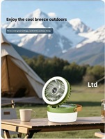 Ventilateur de camping solaire 2 en 1, lumière solaire/USB à double charge pour le camping en plein air, la randonnée, les pannes de courant d'urgence, la survie