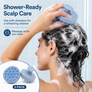 Brosse à cheveux personnalisée pour marque privée, brosse à cuir chevelu en silicone souple pour cheveux secs et humides, masseur de cuir chevelu - Product Image 6
