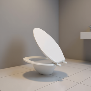 Elite Toilet Seat 35.5x42.3cm Oval Closed Front Slow Close White Plastic Minimalist Design - Product Image 2