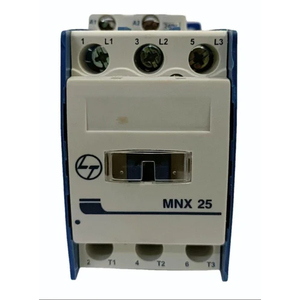 Contacteur de puissance L&T MNX 25 pour applications motorisées, automatisation industrielle, monophasé, montage sur rail DIN, 50Hz, commande conçue et fabriquée - Product Image 1