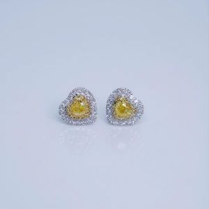 Xinfly Wholesale 0.5CT Natural Diamond <b>Stud</b> Earrings 18K Gold Heart Shape Au750 Real Gold for Women Ladies Girls Jewelry - Product Image 5