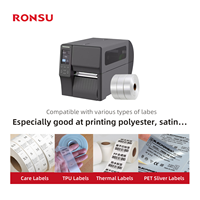 Printer Label Pakaian Termal Industri 600DPI Dual-Row WiFi Nirkabel Kompatibel Windows/Mac Barcode Pita Satin