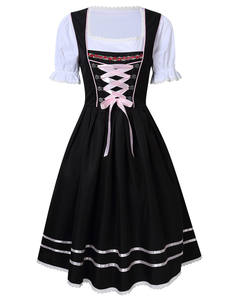 Robes traditionnelles Octoberfest pour femmes Costume de jeune fille de la bière Halloween <span class=keywords><strong>Carnaval</strong></span> Oktoberfest Dirndl Robe avec tablier - Product Image 2