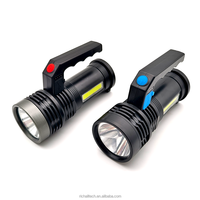 Lampes de poche et torches tactiques rechargeables étanches 1000 lumens à zoom, puissantes, pour camping, chasse, EDC, 10 LED COB