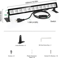 36 LED UV violeta negro luces 24W LED negro barra de luz para fiesta de Halloween brillo pintura Bar lámpara láser etapa pared arandela foco