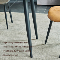 Table à manger ronde en verre trempé de 3 mm de style nordique, pieds en métal modernes, 6 places, usage hôtelier 3 ans, vente en gros
