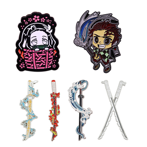 49 Colores, Alta Calidad, <span class=keywords><strong>Anime</strong></span>, Kamado Tanjiro, Insignias de Metal Cloisonné, Artesanía en Metal, en Bolsa OPP y Paquete de Cartón - Product Image 1