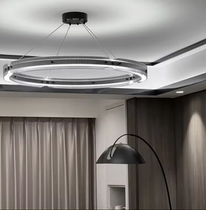 Zèle Éclairage Lustres Pendentif Lumières Design Contemporain Anneau Lumière Verre Led Cristal Lustre - Product Image 6